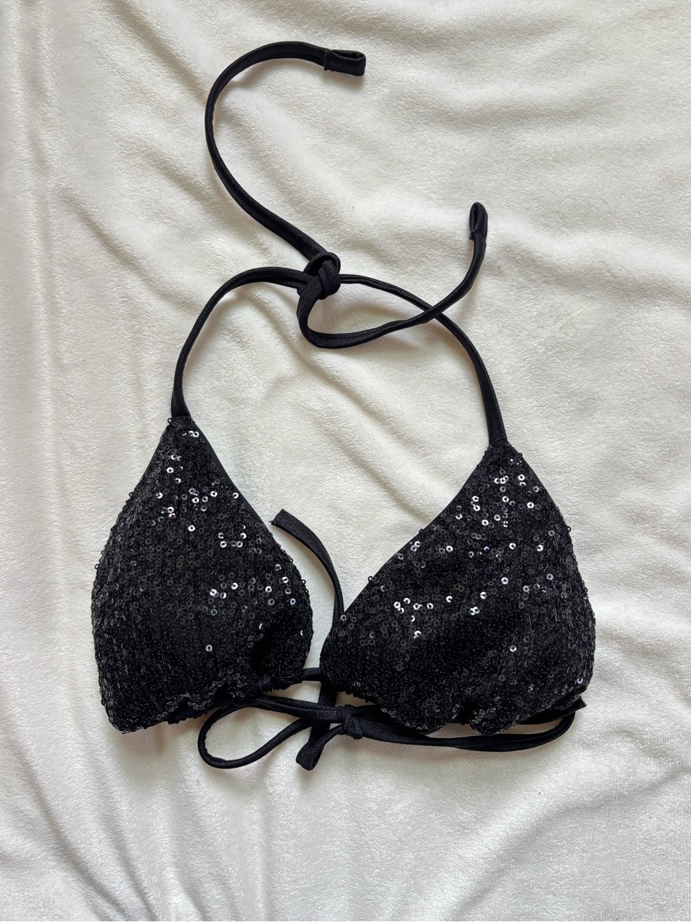 Calzedonia Cobey black sequin triangle bikini top